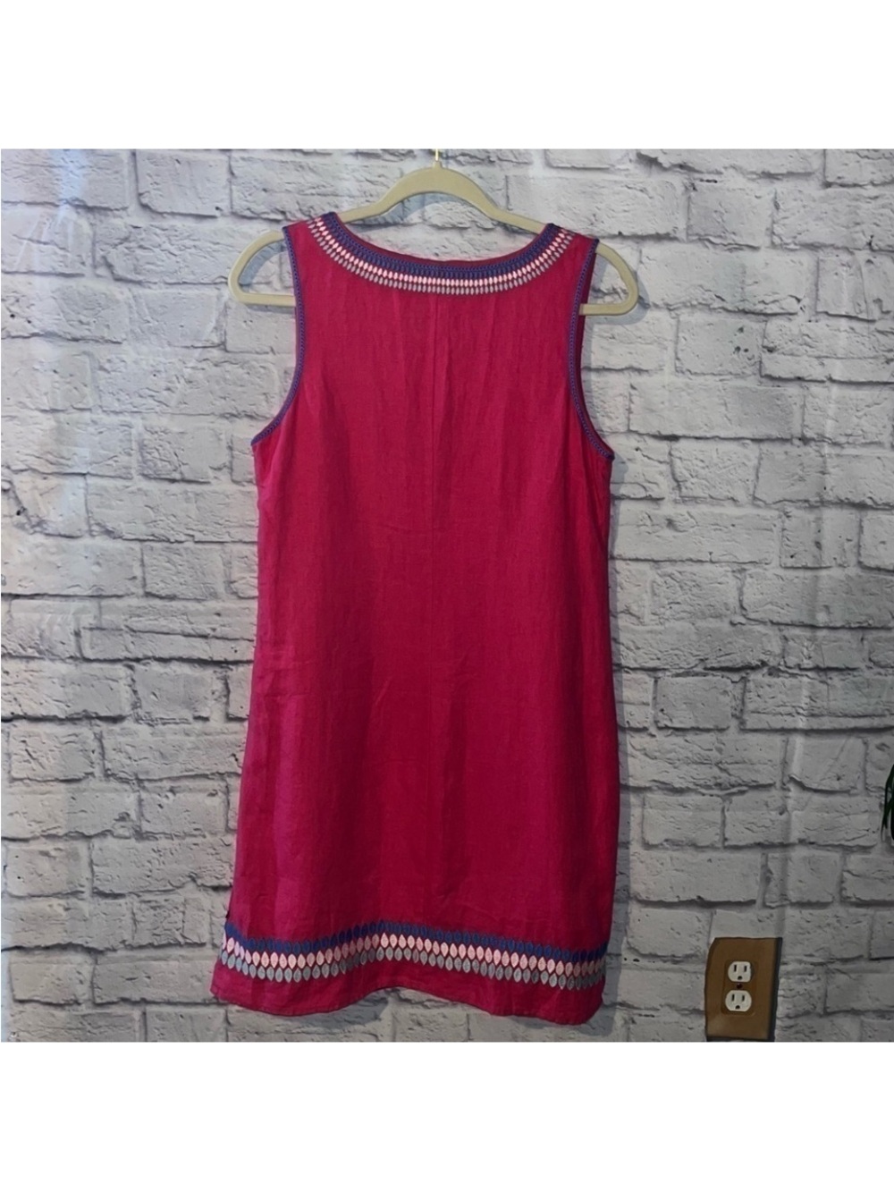 Women’s Sleeveless Hatley Hot Pink Dress size small. Linen - Picture 11 of 15